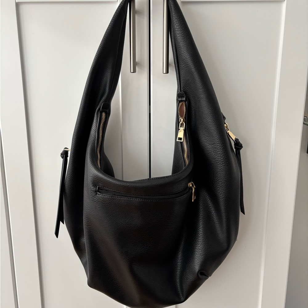 Hold All Black Hobo by Poppy and Peonies
